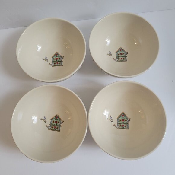 Thomson Pottery "Birdhouse" 7.5" Bowls Set Of 4 - Picture 2 of 8